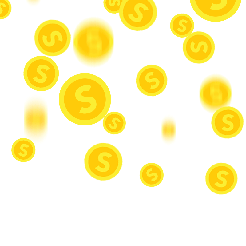 coins falling